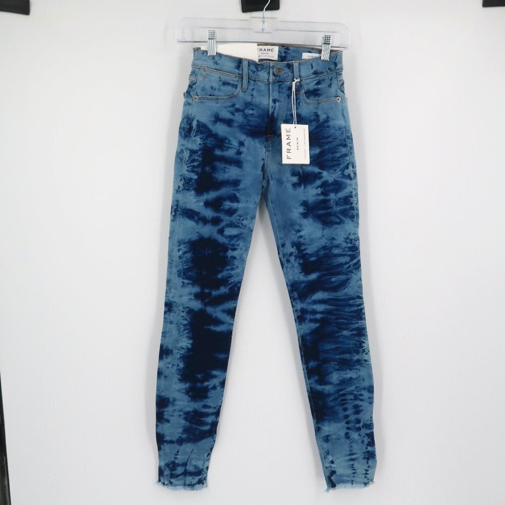 Frame Denim Le High Skinny High Rise Skinny Fit Tie-Dye Style Jeans Size 25 NWT